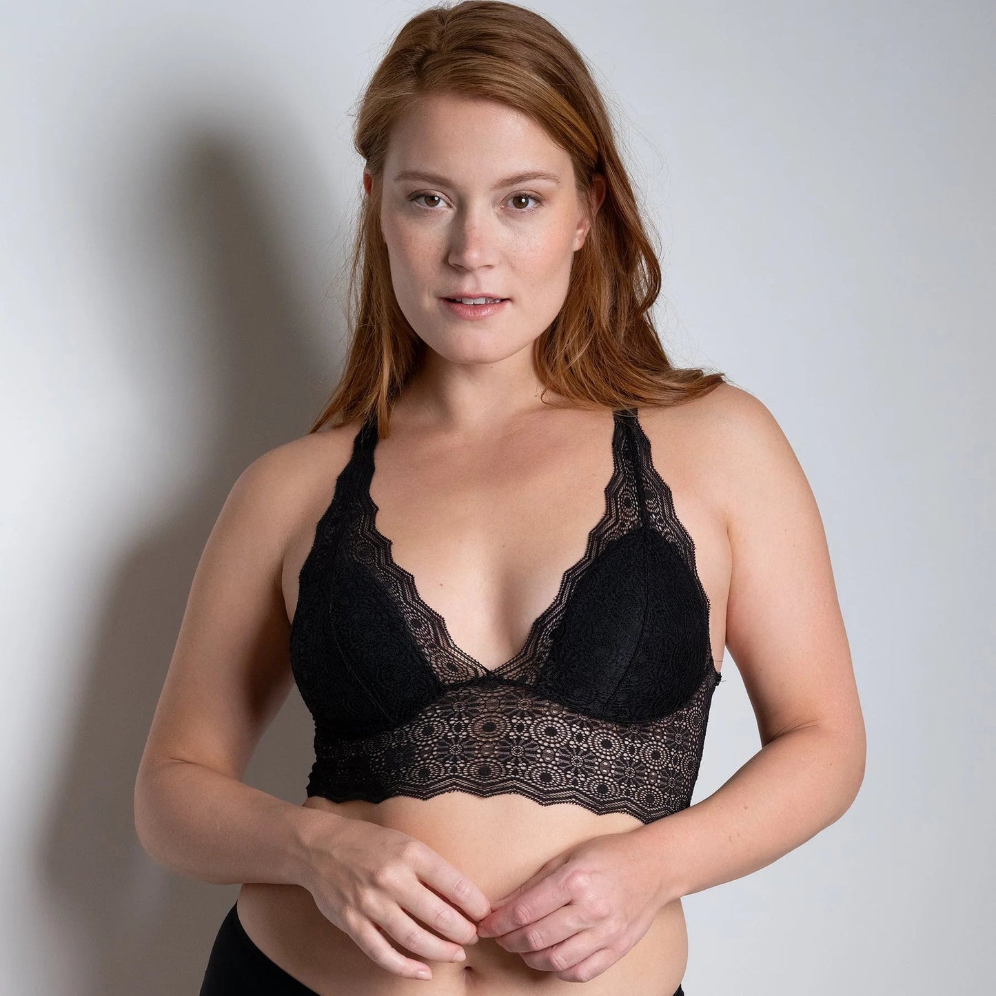 Georgia Plunge Padded Wirefree Bralette - Black