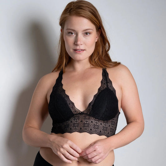 Georgia Plunge Padded Wirefree Bralette - Black