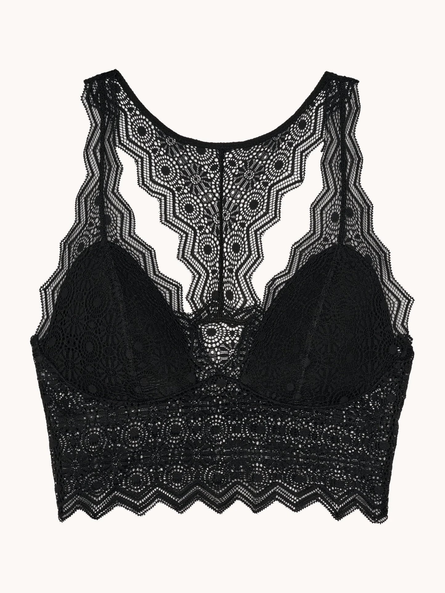 Georgia Plunge Padded Wirefree Bralette - Black