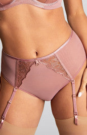 Rosa Suspender Brief - Rose Gold