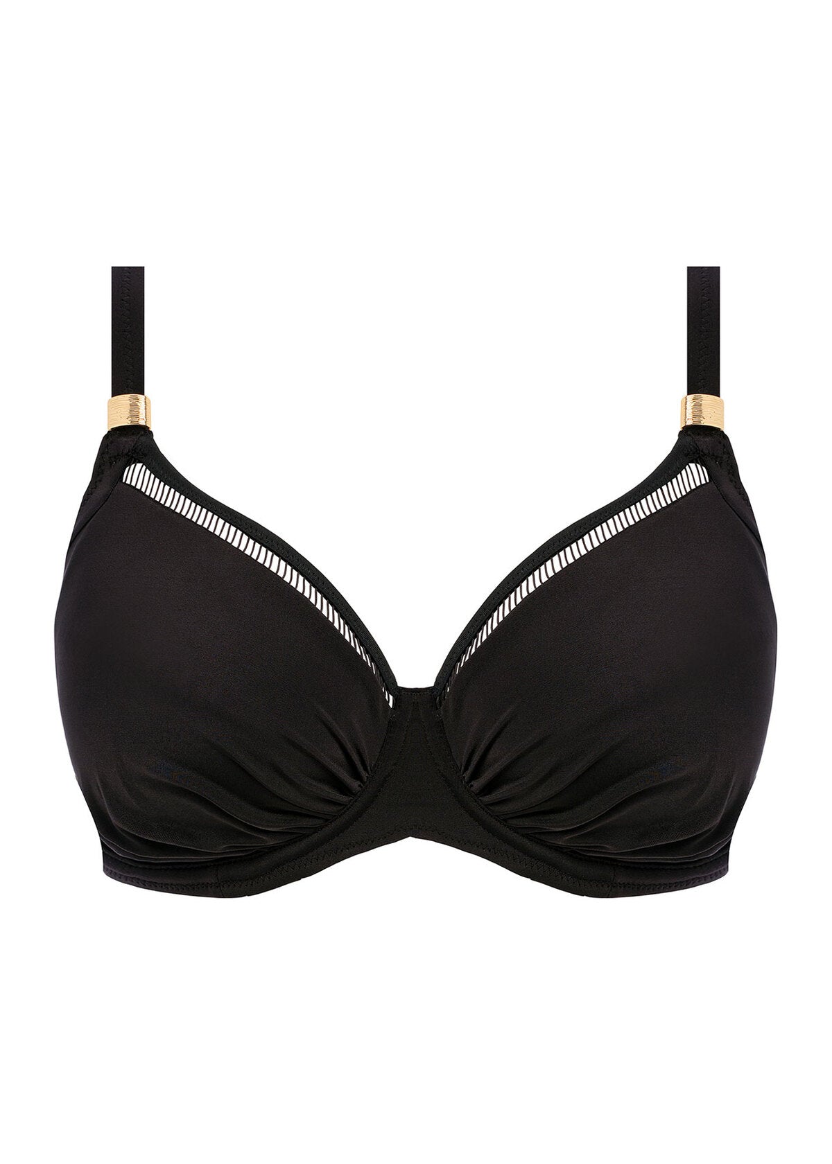 East Hampton Gathered UW Bikini Top - Black