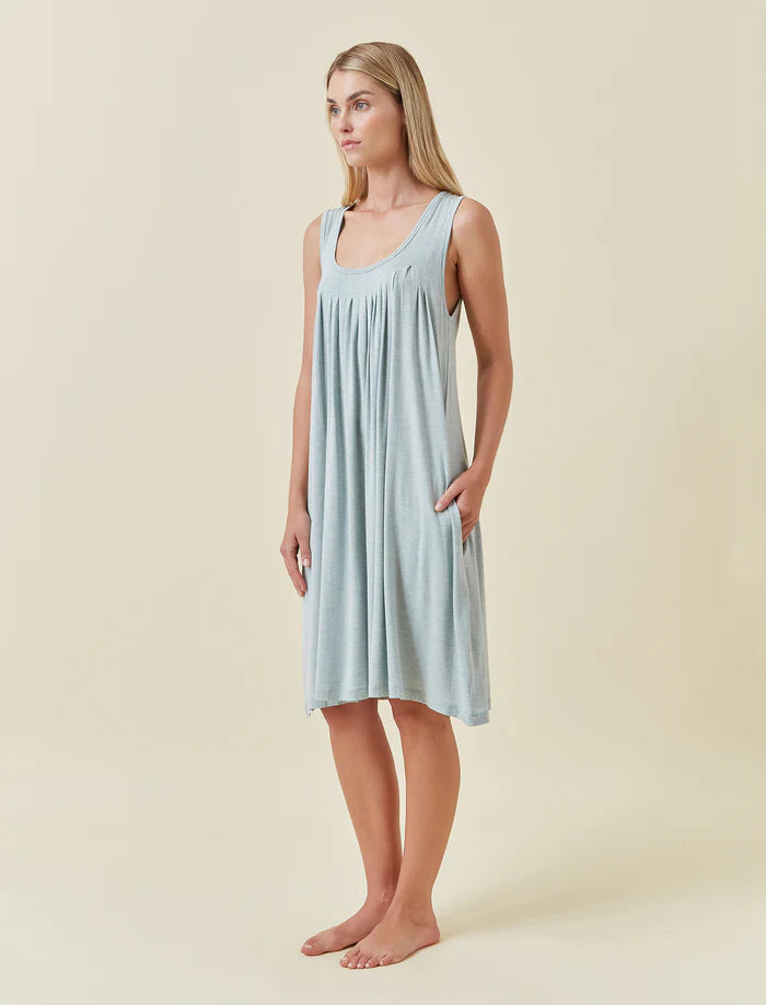 Kate Modal Soft Pleat Front Nightie - Sage