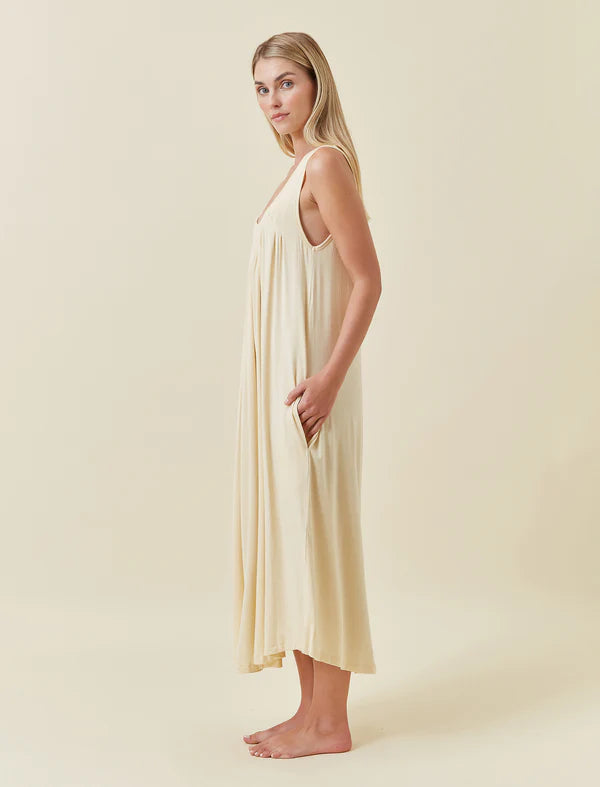Kate Modal Maxi Nightie - Lemon Cream