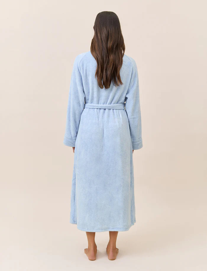Long Plush Robe - Winter Blue