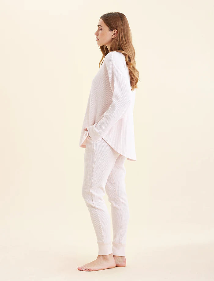Super Soft Waffle Long Sleeve Relaxed Top - Rose