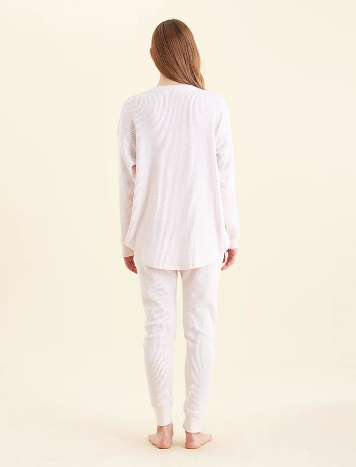 Super Soft Waffle Long Sleeve Relaxed Top - Rose