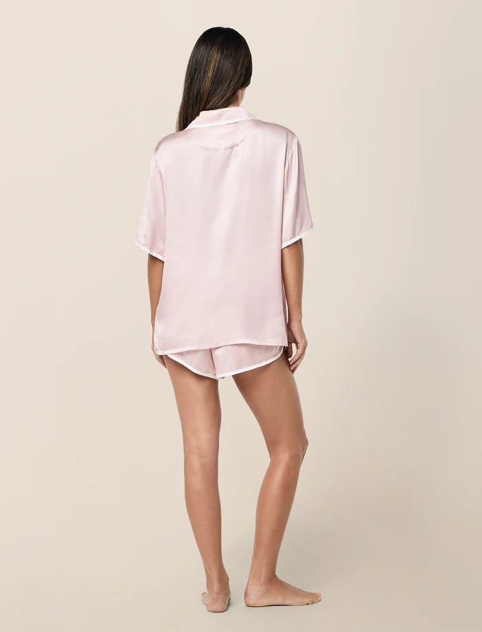 Annabelle Satin Boxer PJ set - Papinelle Pink