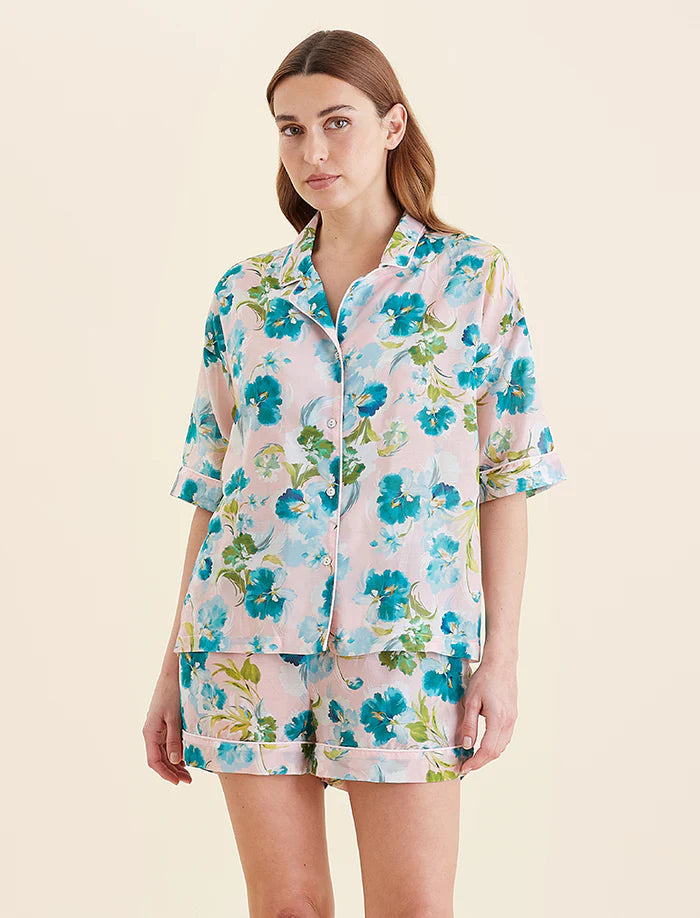 Audrey Floral Boxer PJ Set - Lace Pink