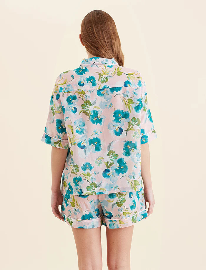 Audrey Floral Boxer PJ Set - Lace Pink
