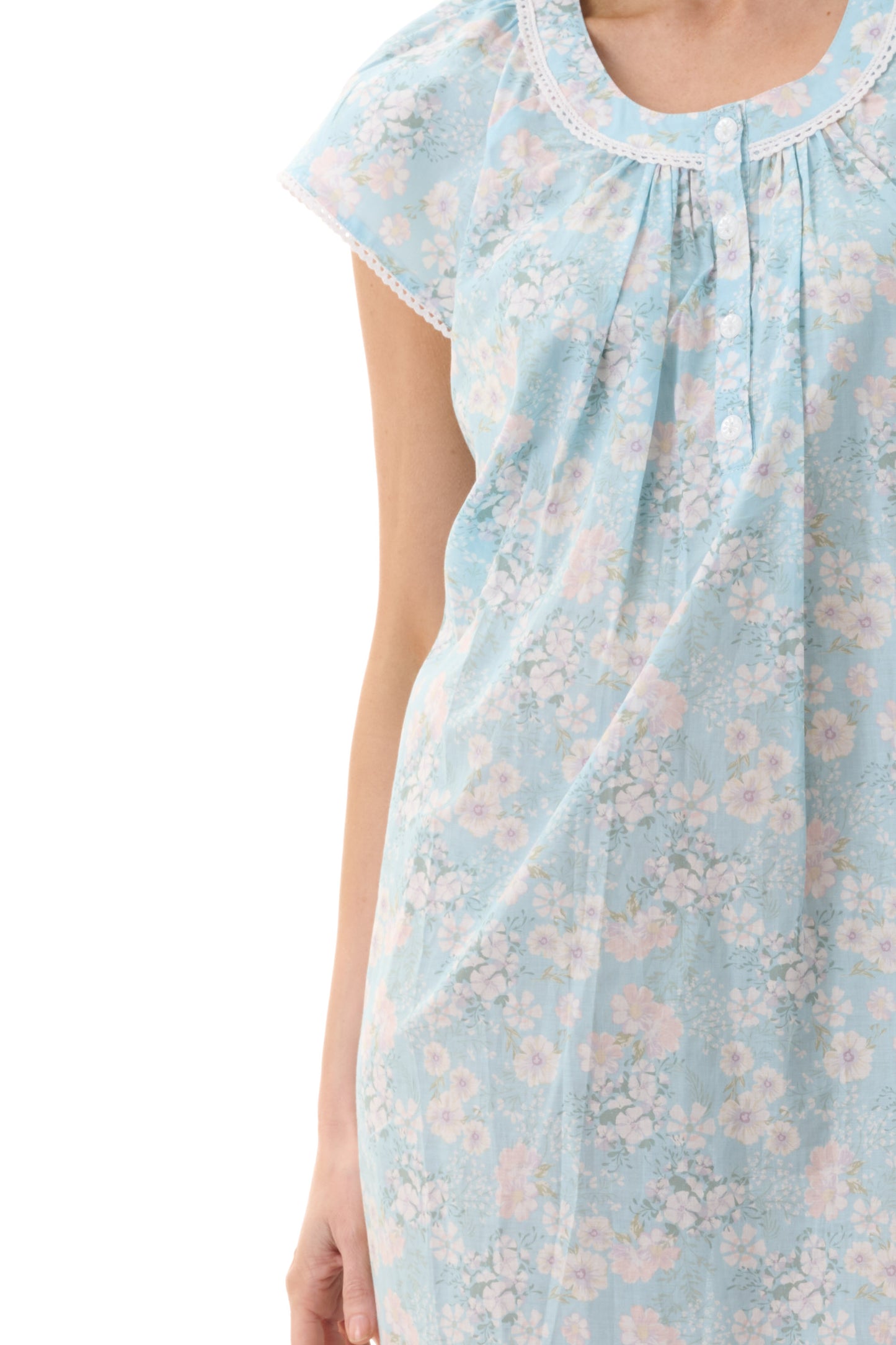 Cora Cap Sleeve Short Nightie - Mint