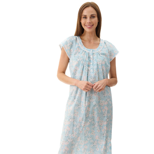 Cora Cap Sleeve Short Nightie - Mint