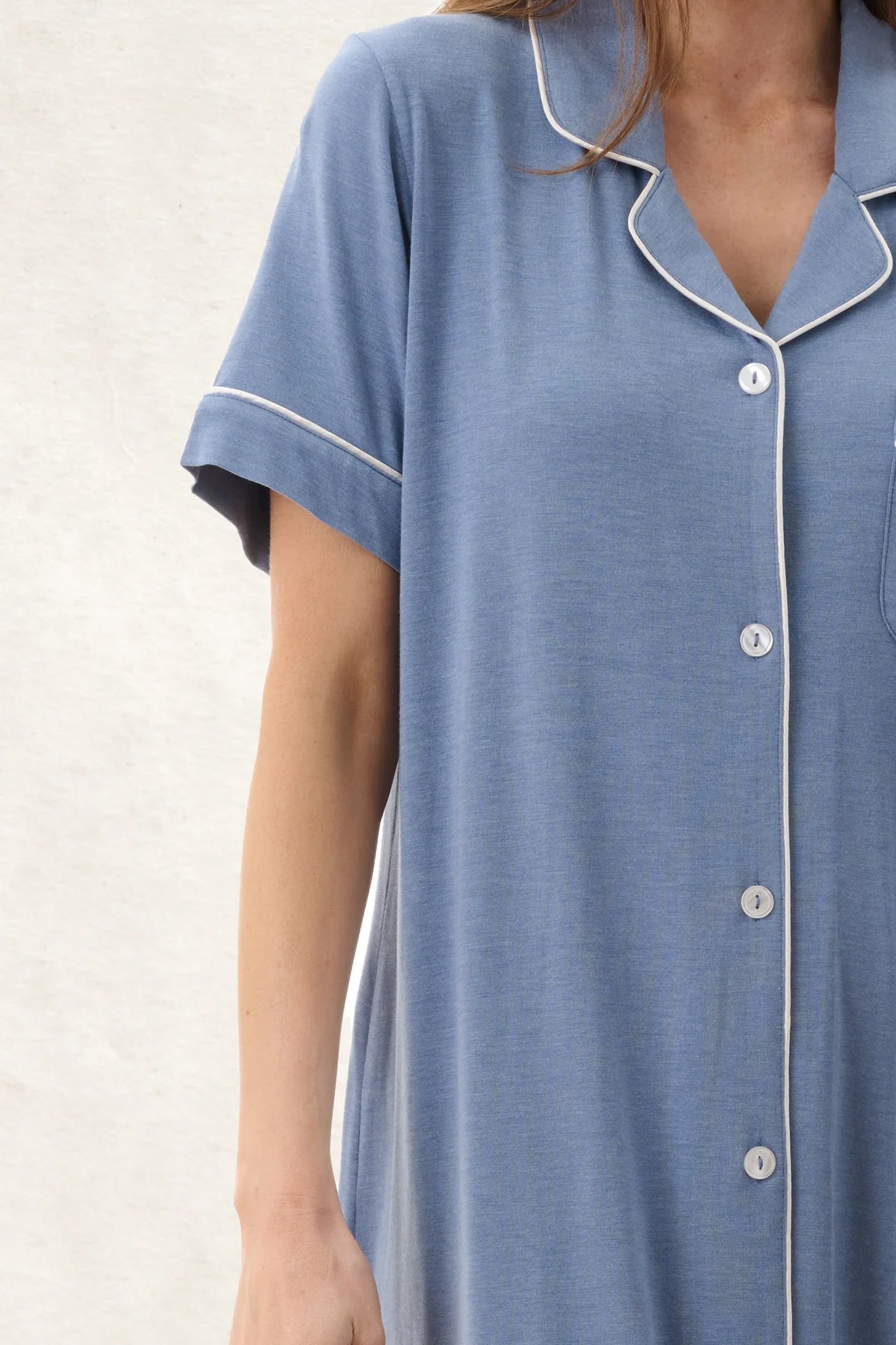 Short Sleeve Sleepshirt - Dusk Marle