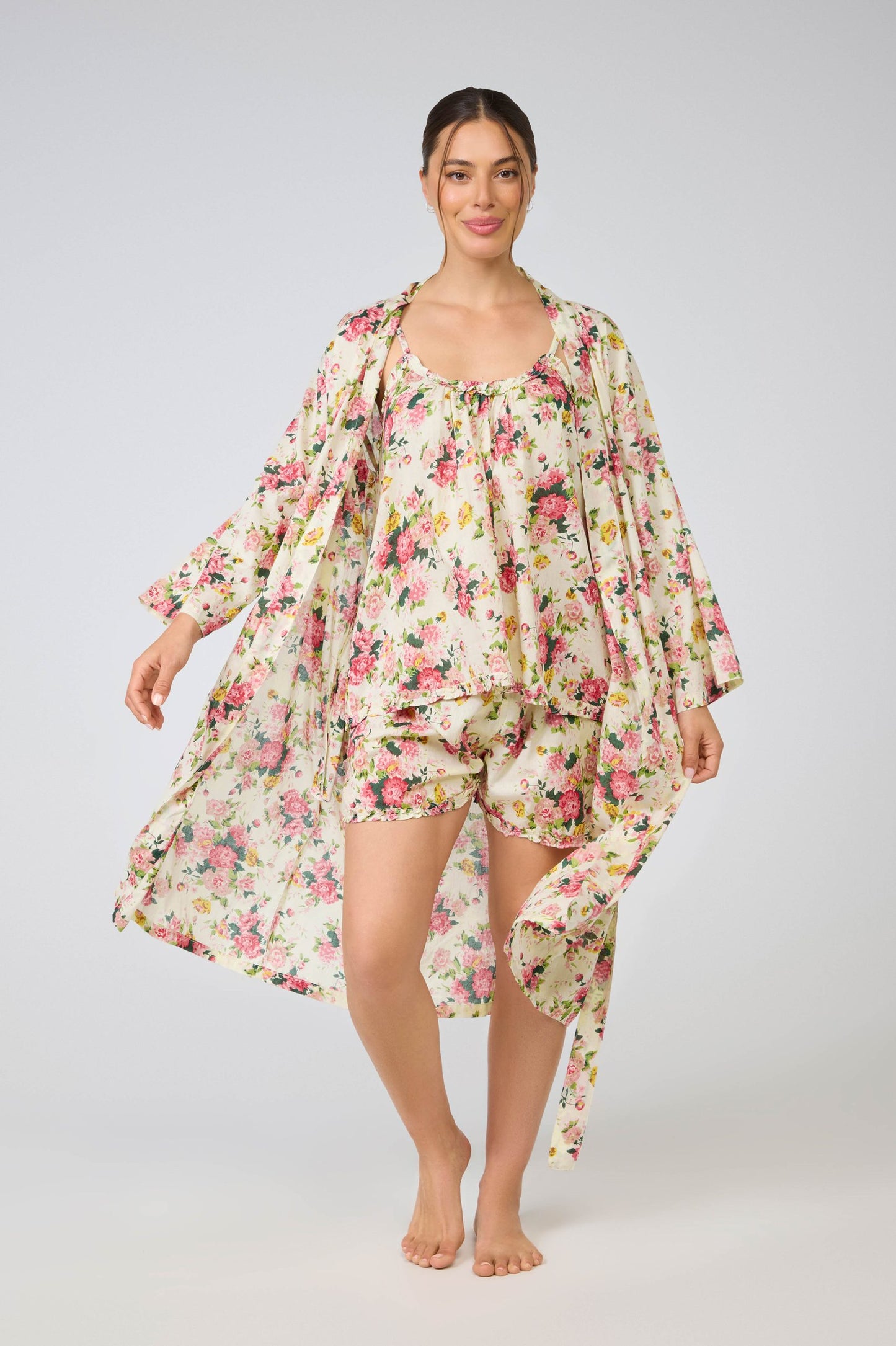 Cotton Wrap Robe - Vintage Floral
