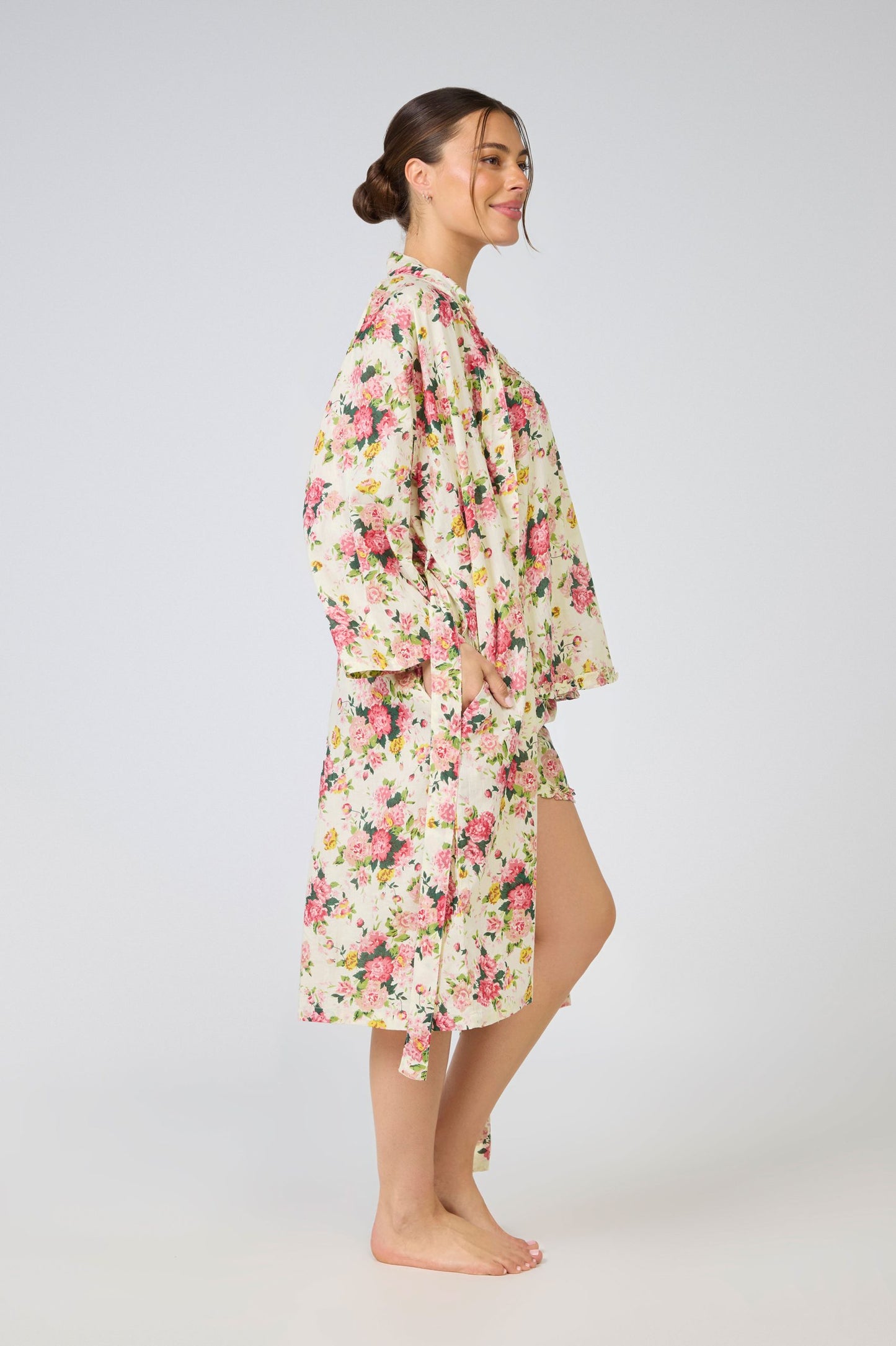 Cotton Wrap Robe - Vintage Floral