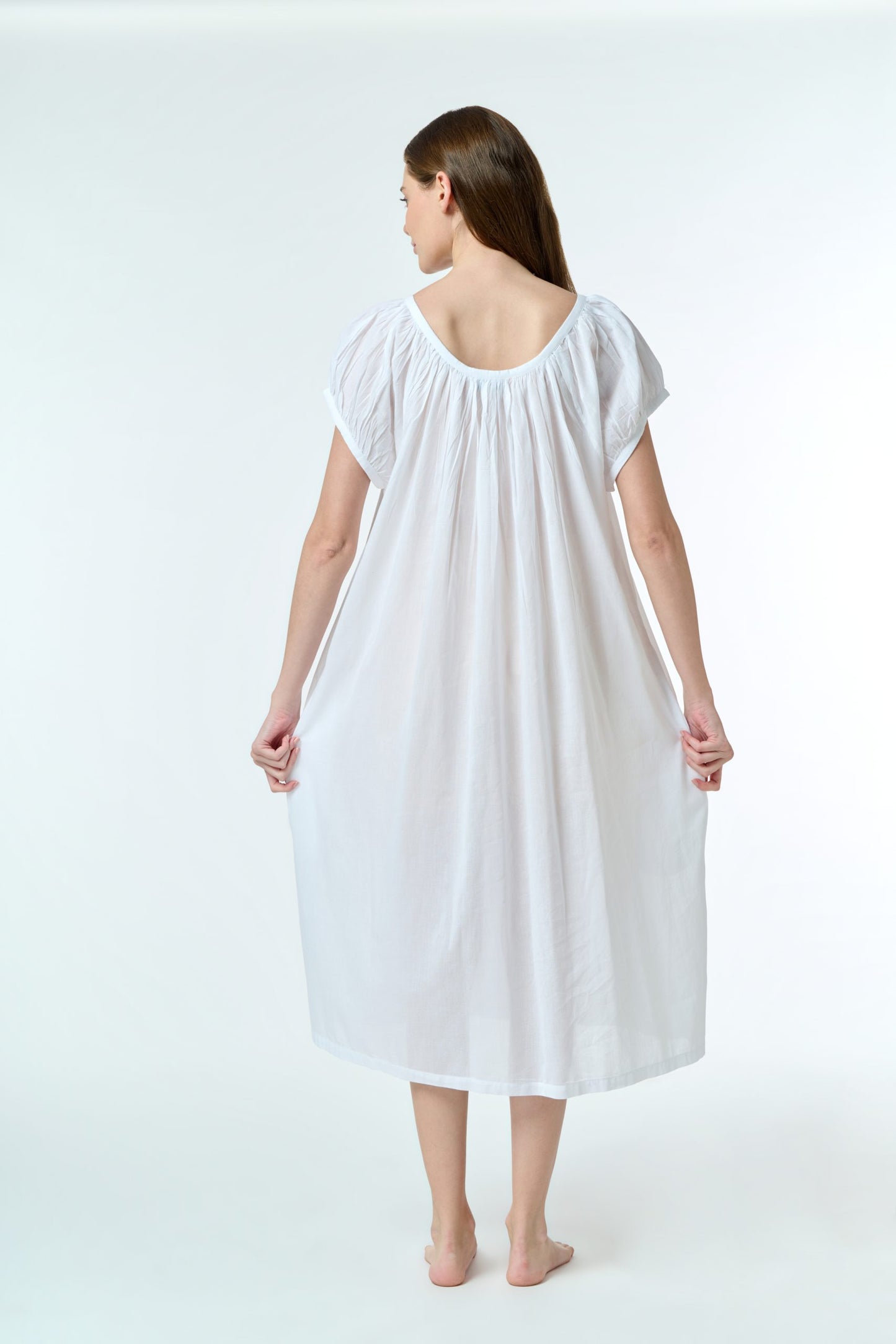 Cotton Voile Nightie - White