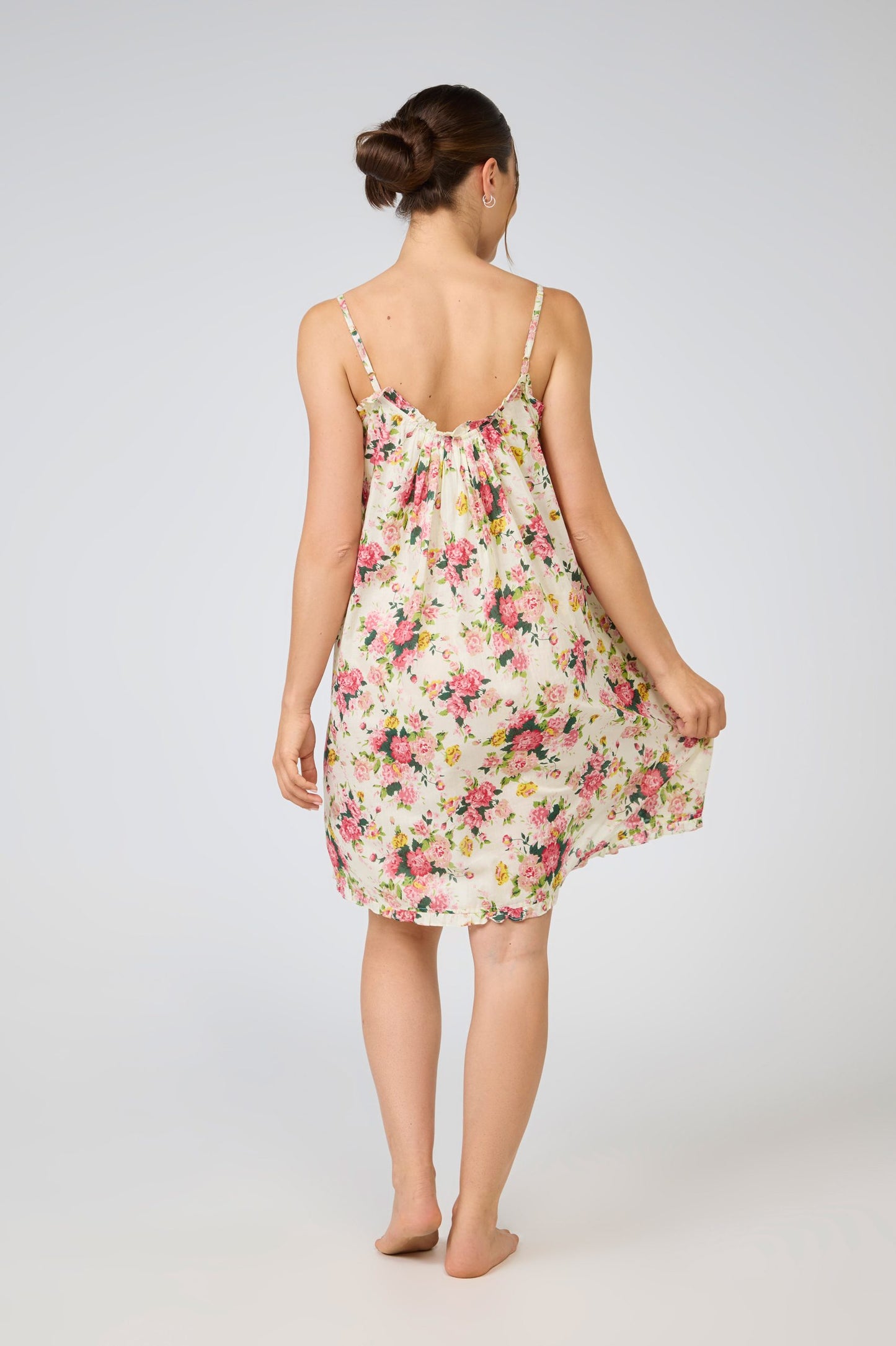 Cotton Short Nightie - Vintage Floral