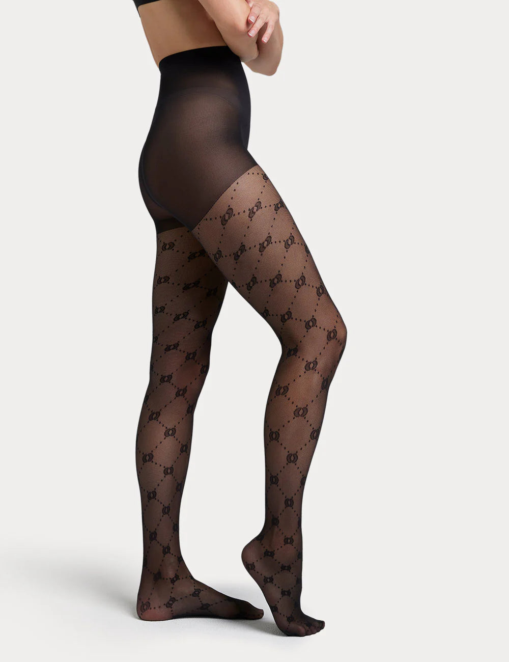 Diamond Tulle Tights - Black