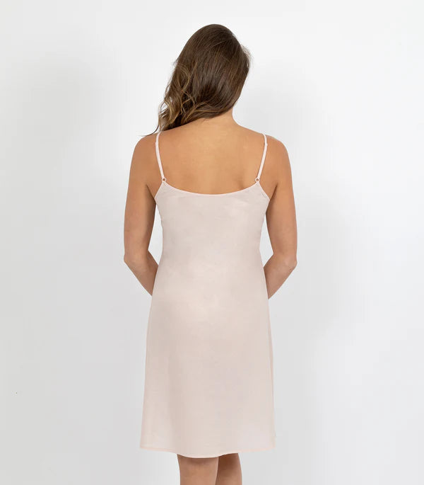 Cotton Voile Reversible Slip - Nude