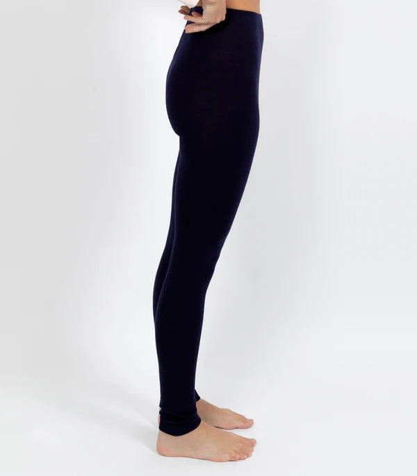 Pure Merino Wool Thermal Leggings - Black
