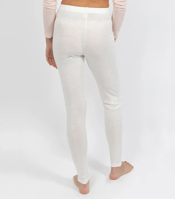 Pure Merino Wool Thermal Leggings - Ivory