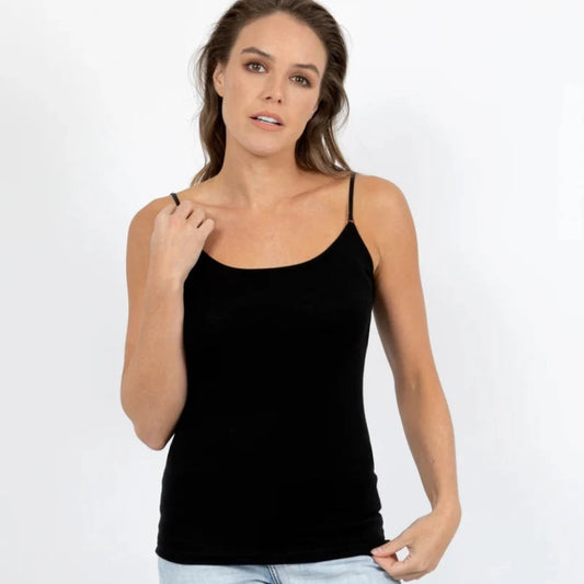 Pure Merino Wool Camisole - Black
