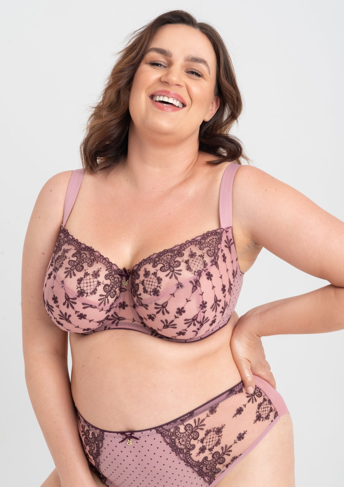Carmen Tulle Embroidery Classic Brief - Heather