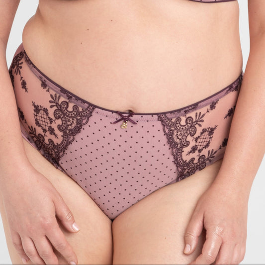 Carmen Tulle Embroidery Classic Brief - Heather