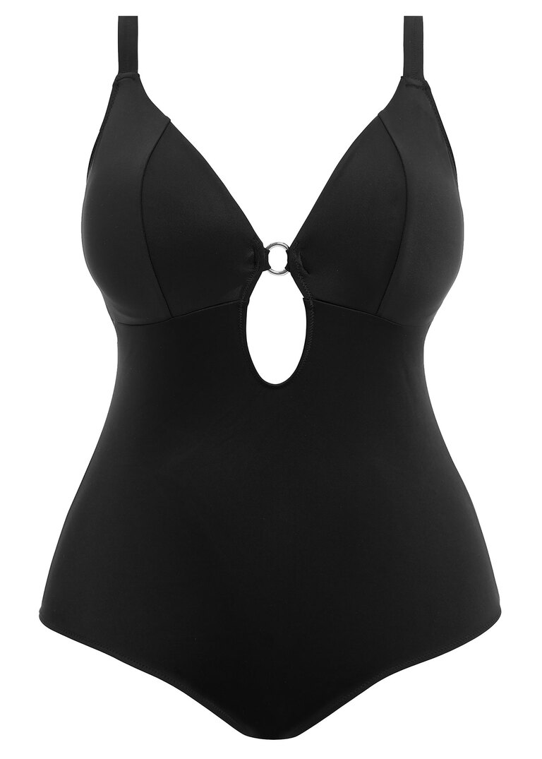 Plain Sailing Non-Wired Plunge Swimsuit - Black