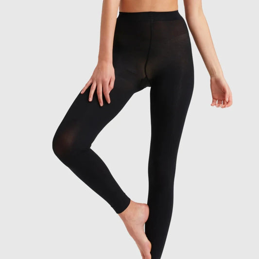 Footless Opaque Tights - Black