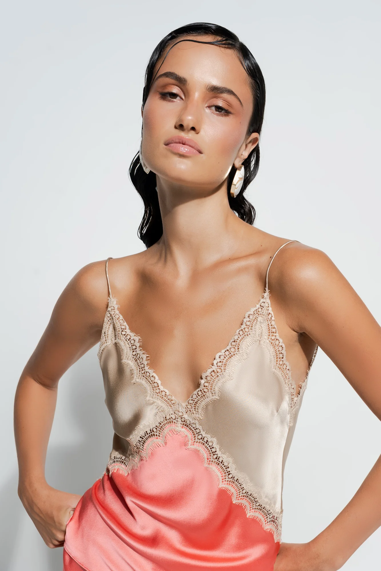 Sadie Cami - Almond/Coral