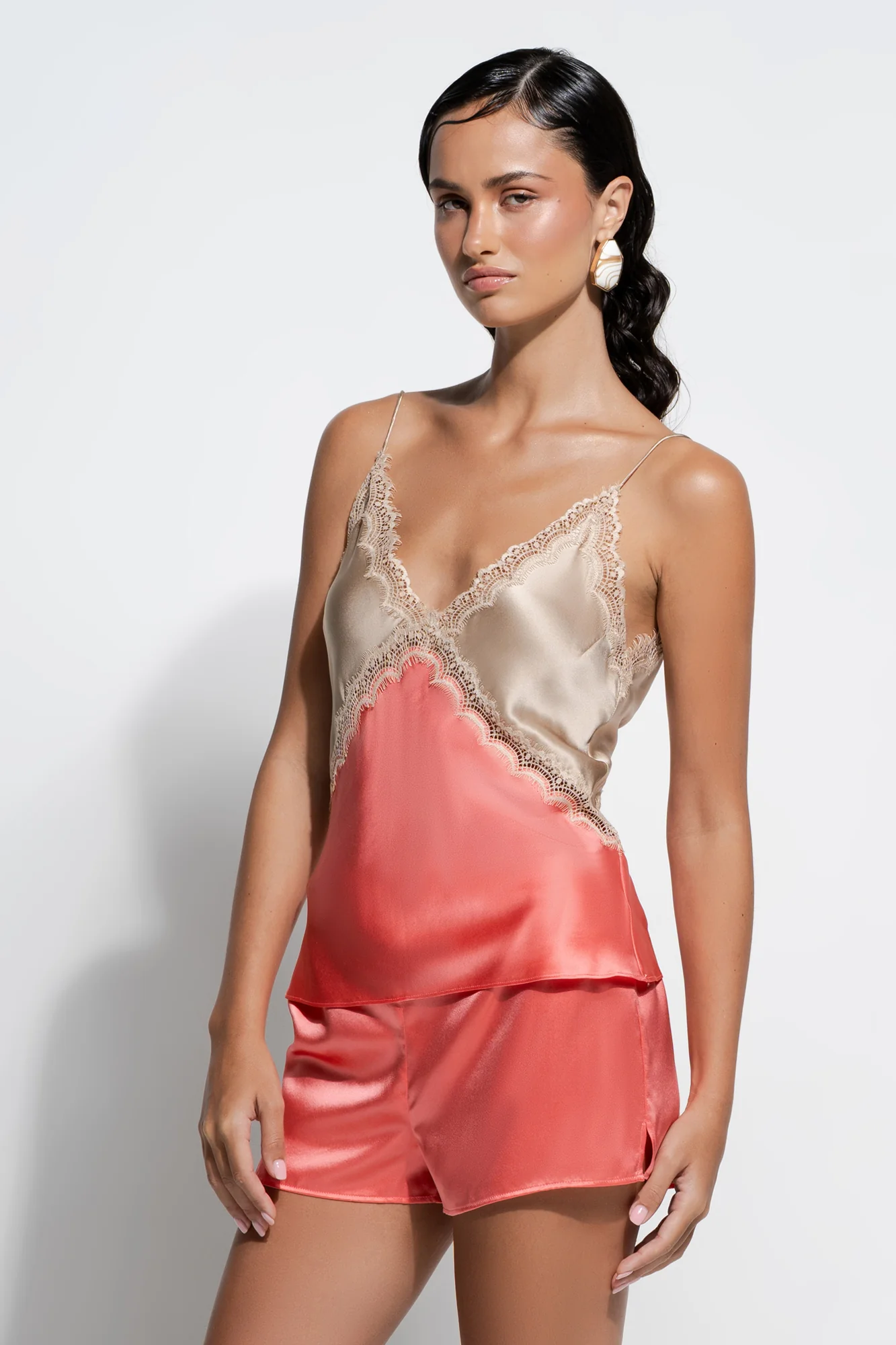 Sadie Cami - Almond/Coral