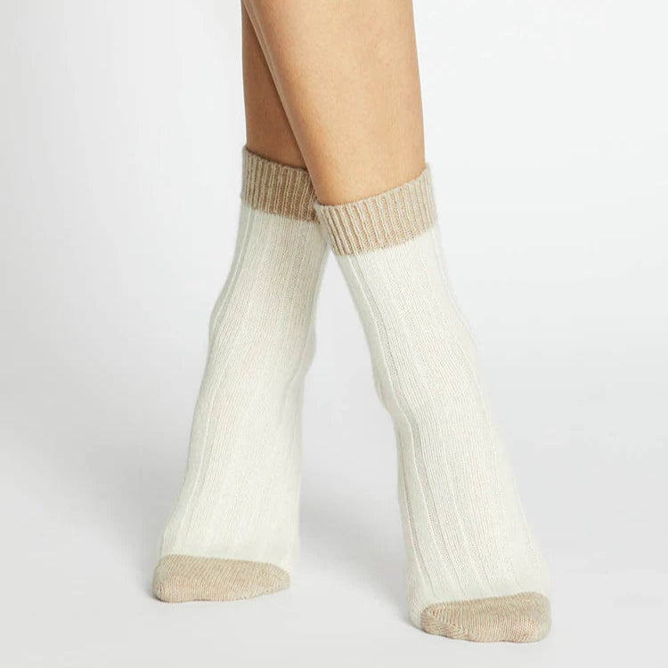 Sofia 2 Tone Crew Sock Wool/Cashmere