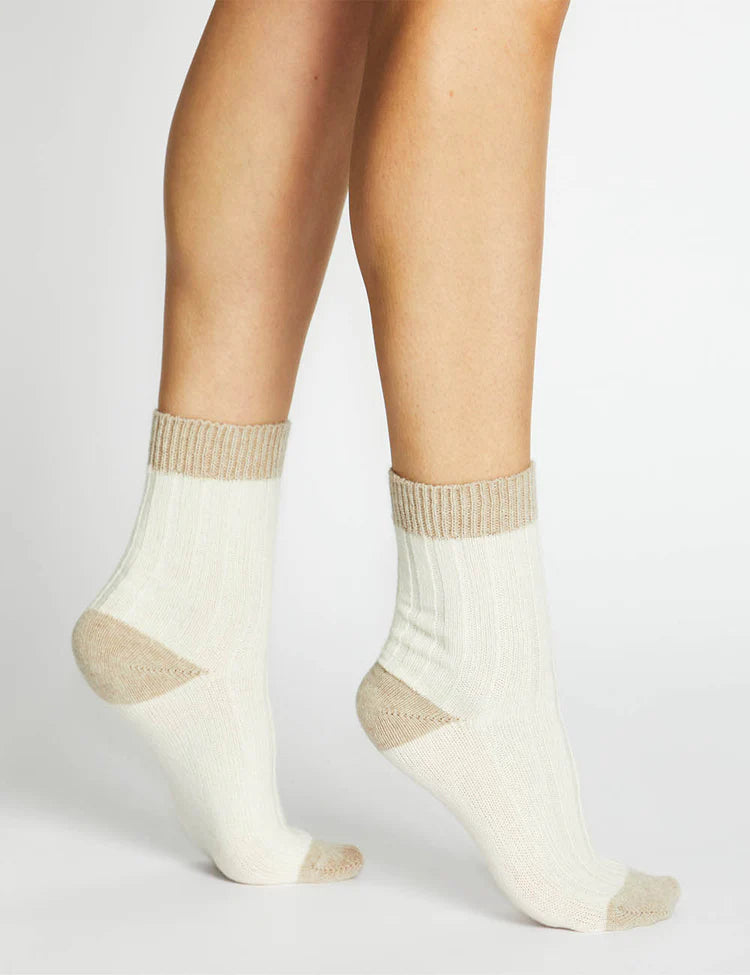 Sofia 2 Tone Crew Sock Wool/Cashmere