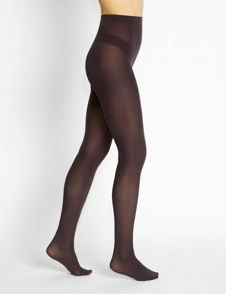 Suede Matte Opaque Tights - Wine