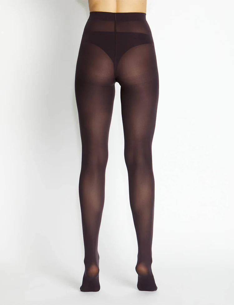 Suede Matte Opaque Tights - Wine