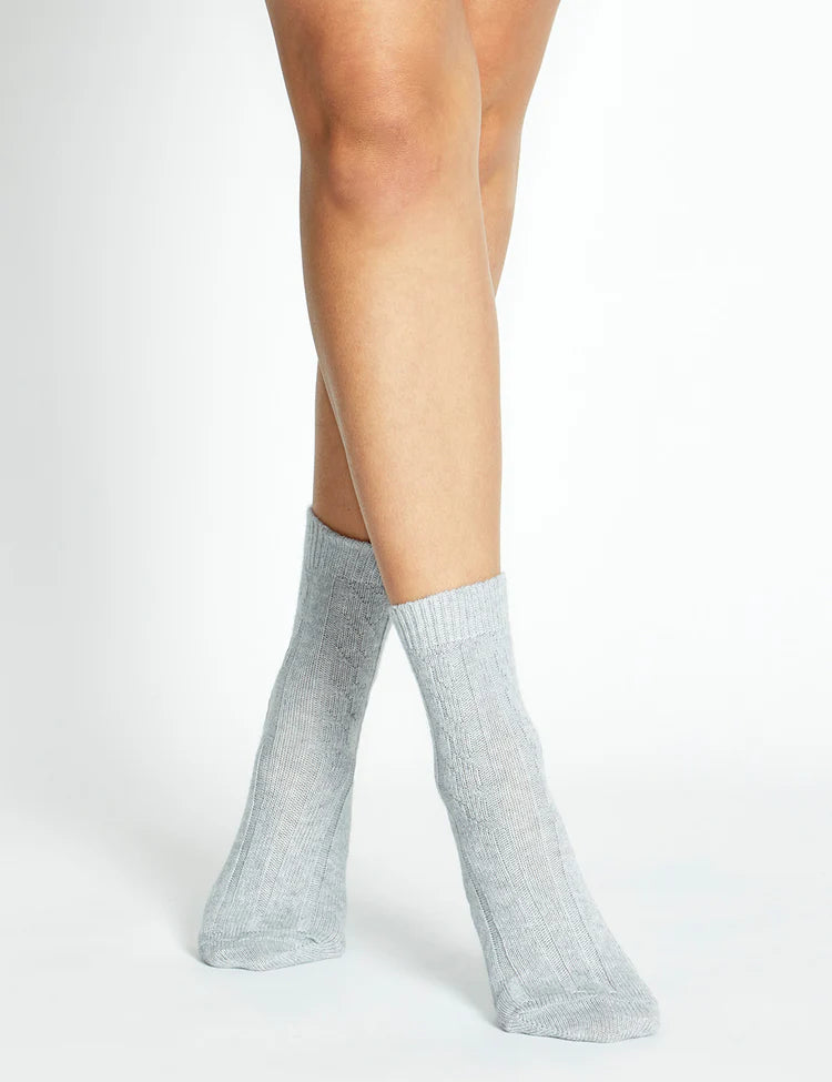 Nina Cable Crew Sock Wool/Cashmere