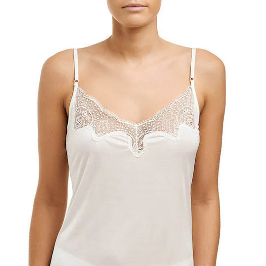 Silk Jersey Lace Camisole - Ivory