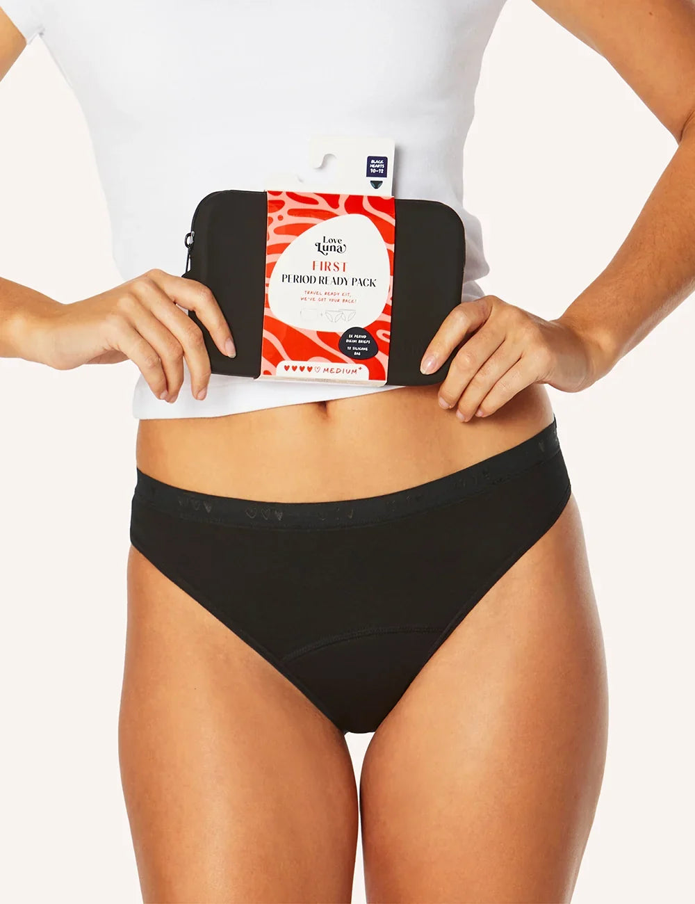 Teen Period Ready Pack - Black Bikini Brief