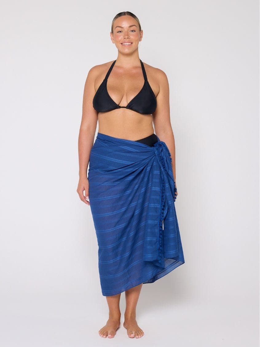 Cotton Sarong in Navy Blue