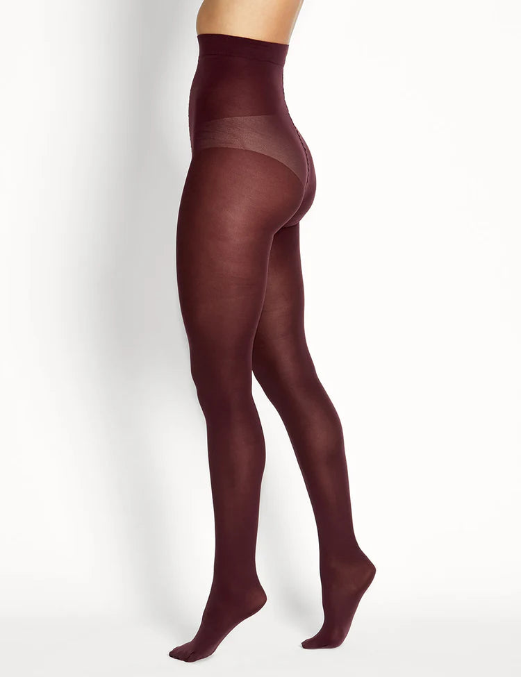 Suede Matte Opaque Tights - Crushed Berry