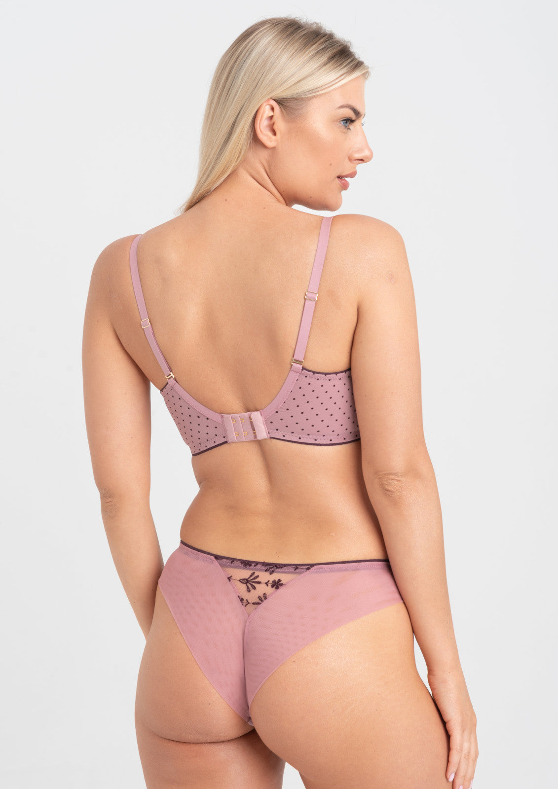 Carmen Tulle Embroidery Bra - Heather