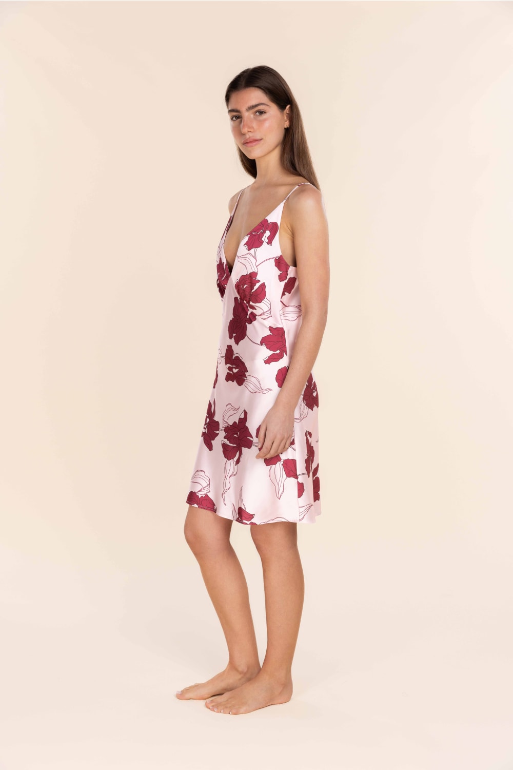 Iris Silky Satin Nightie - Pink