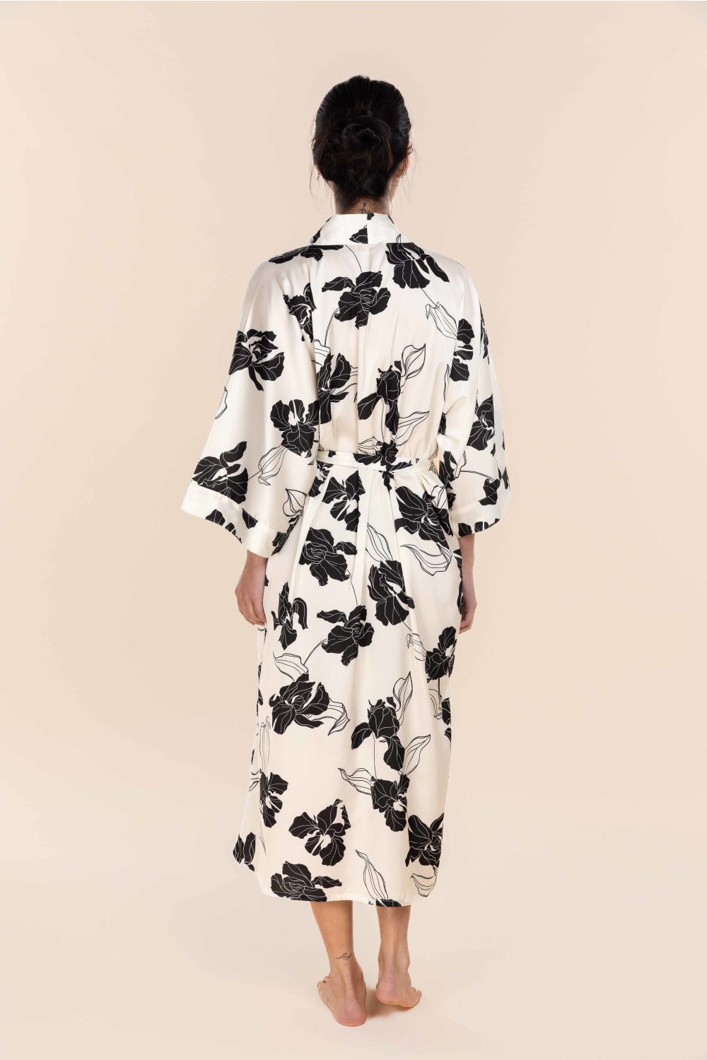 Daisy Silky Satin Robe - Ivory