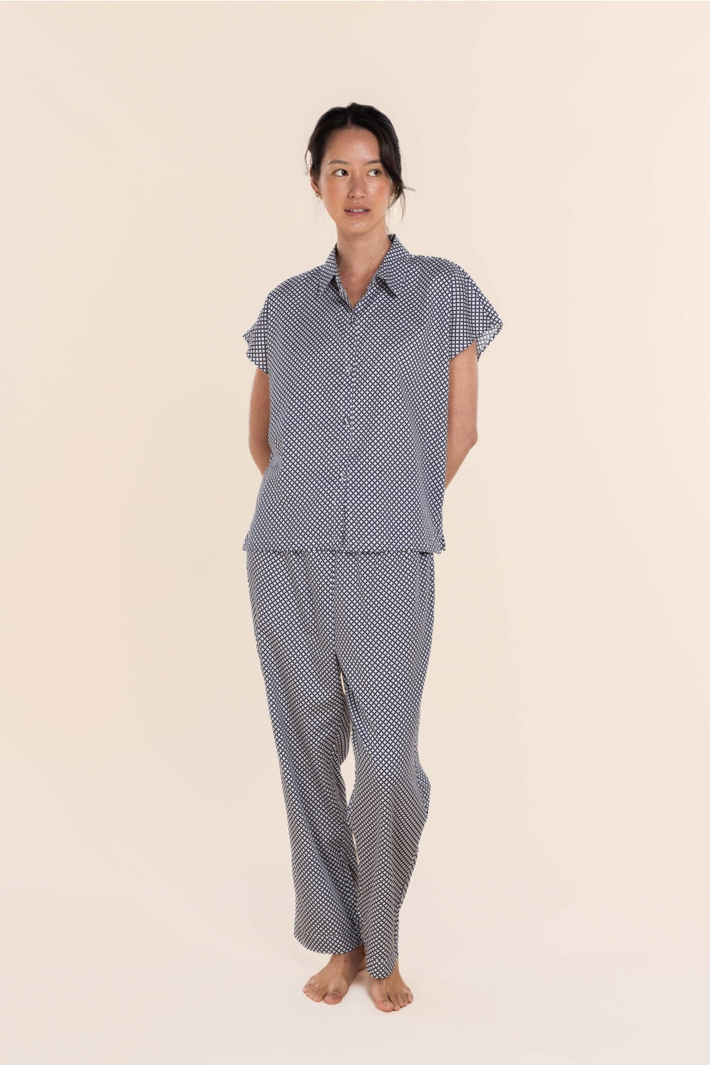 Marlie Cotton PJ Set - Navy