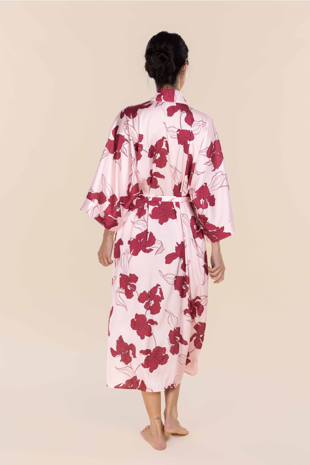 Daisy Silky Satin Robe - Pink