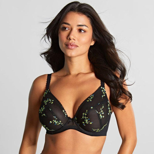 Meadow Plunge Bra - Black Floral