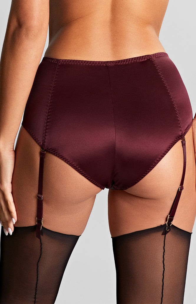 Grace Suspender Brief - Bordeaux Red