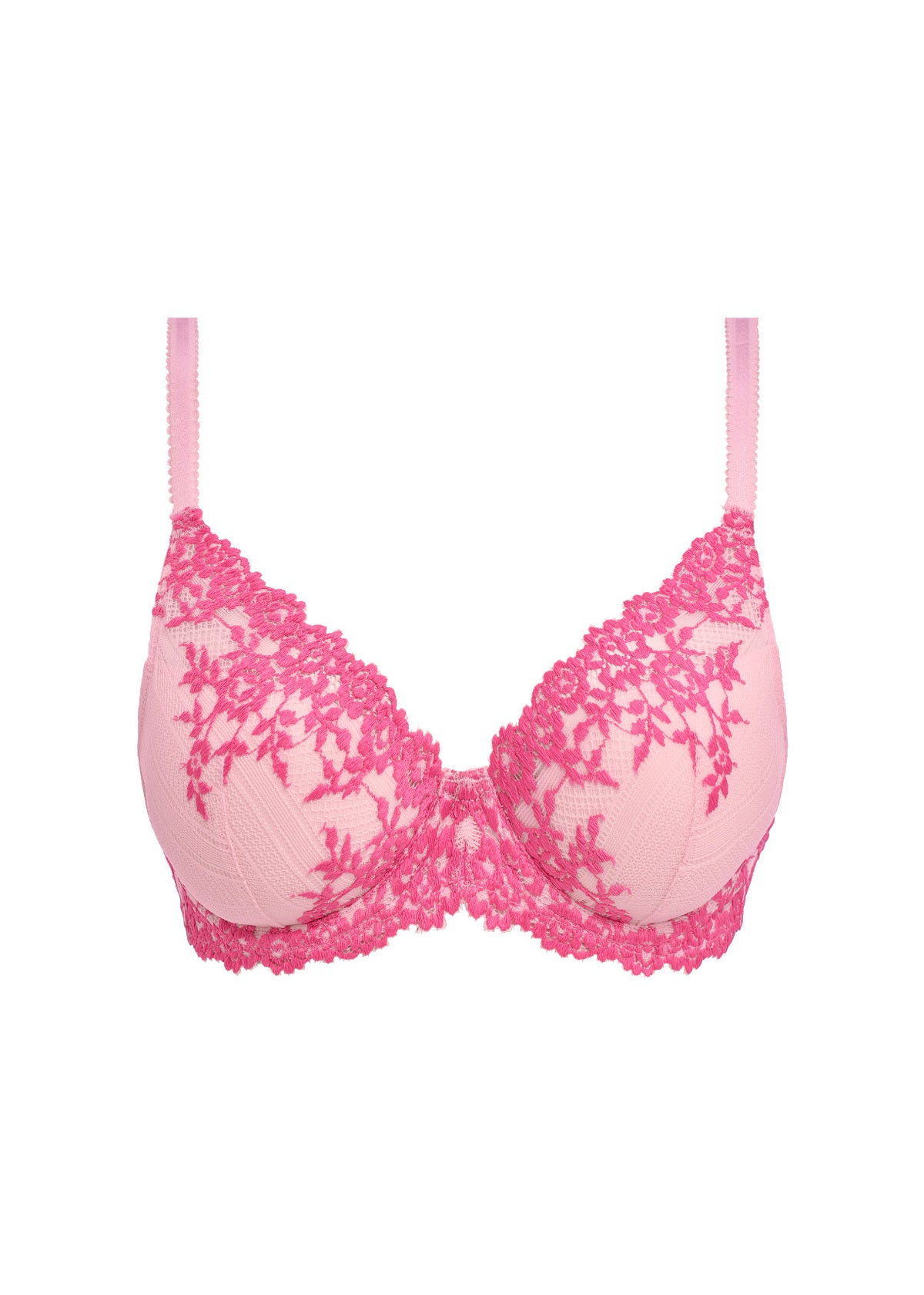 Embrace Lace Underwire Plunge Bra - Ballet Slipper/Chateau Rose