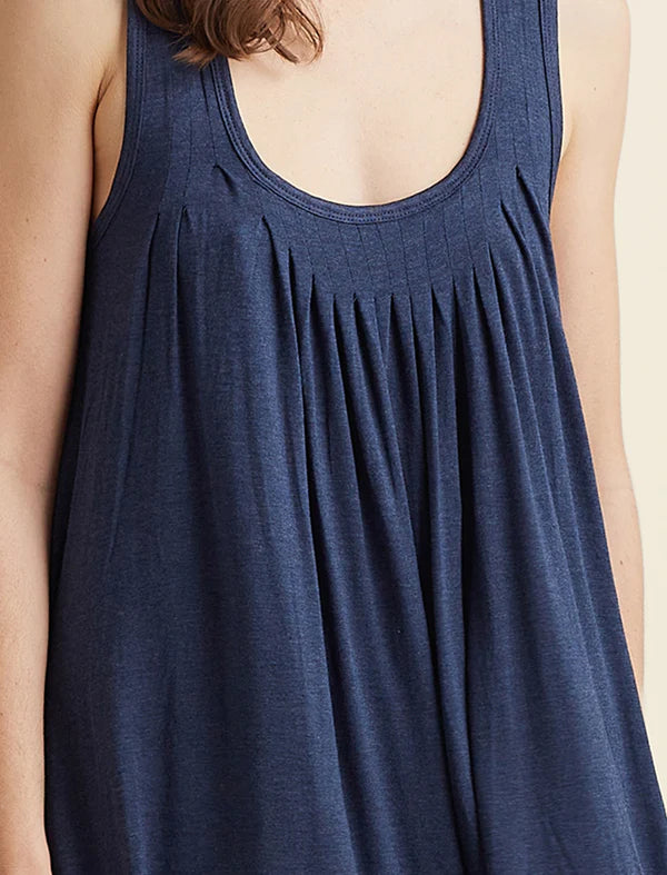 Kate Modal Soft Pleat Front Nightie - Navy