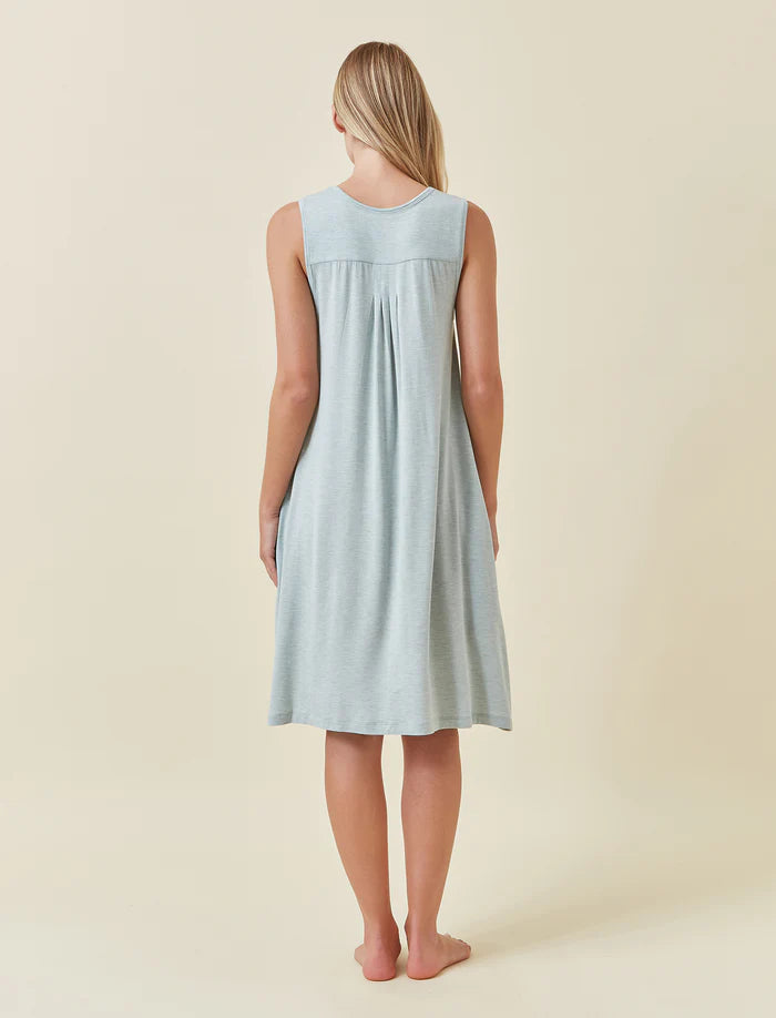 Kate Modal Soft Pleat Front Nightie - Sage